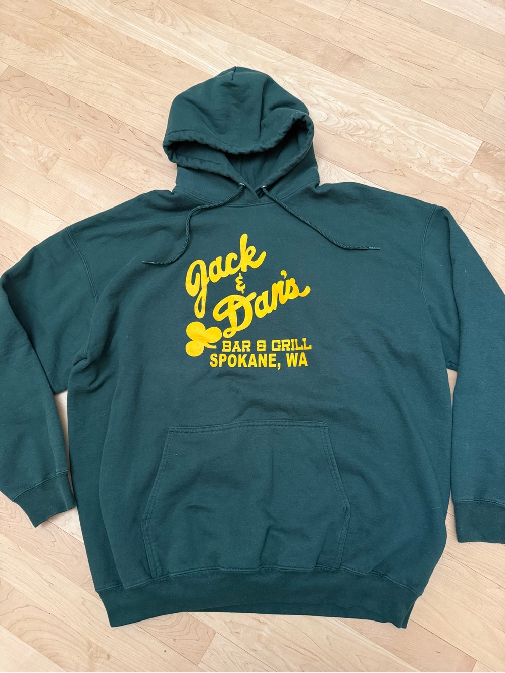 Port and Company Dark Green Hooded Sweatshirt - Jack & Dan's Spokane Logo NWOT